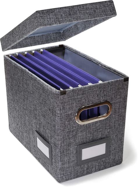 metal storage box for hanging file folders|containers that hold hanging folders.